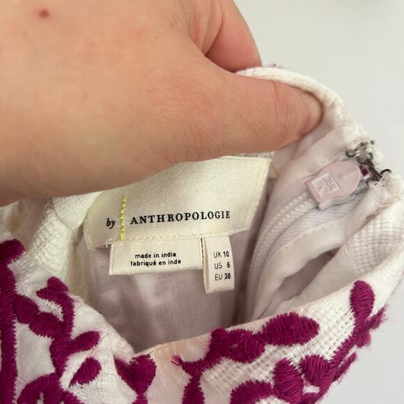 Anthropologie Manuela Embroidered Maxi Dress White Size 6 - Picture 6 of 8